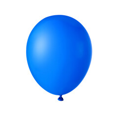 Single blue balloon with no background, cut out, png file