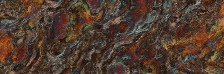Multi Coloured Designer Marble Stone Pattern Background, Rusty metal texture with creative colours,...