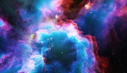 Naklejka na ściany i meble Colorful space galaxy cloud nebula