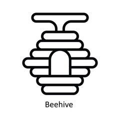 Beehive  Vector  outline Icon Design illustration. Nature and ecology Symbol on White background EPS 10 File