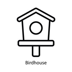 Birdhouse Vector  outline Icon Design illustration. Nature and ecology Symbol on White background EPS 10 File