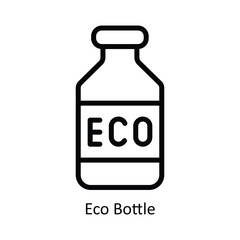 Eco Bottle Vector  outline Icon Design illustration. Nature and ecology Symbol on White background EPS 10 File