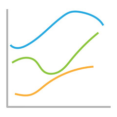 Business graph icon, Color object statistics finance presentation, Flat success report symbol.