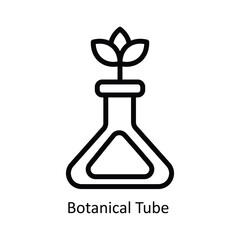 Botanical Tube  Vector  outline Icon Design illustration. Nature and ecology Symbol on White background EPS 10 File