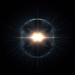 Lens flare design element on black background Generative AI