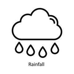 Rainfall  Vector  outline Icon Design illustration. Nature and ecology Symbol on White background EPS 10 File