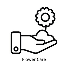 Flower Care Vector  outline Icon Design illustration. Nature and ecology Symbol on White background EPS 10 File