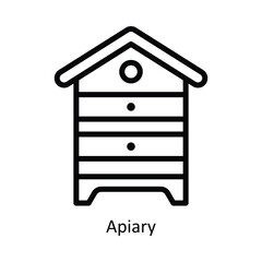 Apiary Vector  outline Icon Design illustration. Nature and ecology Symbol on White background EPS 10 File