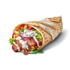 kebab on isolated white background, watercolor style