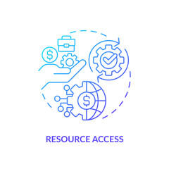 2D gradient resource access icon, isolated vector, foreign direct investment thin line illustration.