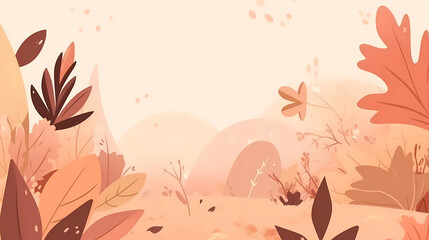 Hand-painted cartoon autumn style background material
