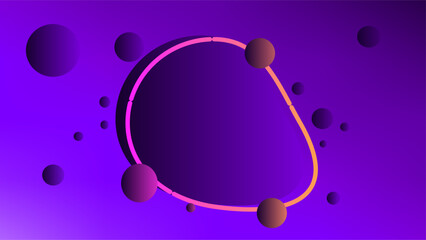 Twilight abstract circles with frame placeholder over gradient background