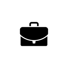 briefcase business icon in black color on a white background, business paperwork or job title