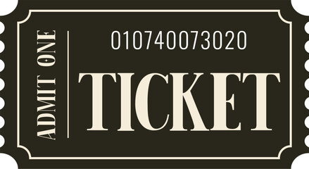 Isolated black vector ticket