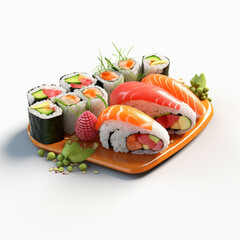 high quality 3D style design of sushi