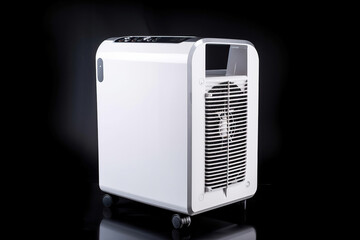 ai generated illustration portable air conditioner against black background