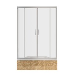 shower cabin isolated on white background, 3D illustration, cg render
