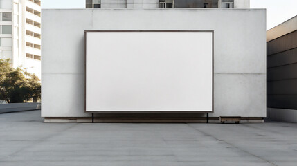 Billboard Mock up with screen in Urban environment.  Business concept, indoor board, empty frame. Ad Placement. Ai generative