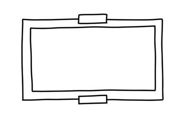 Doodle frames. Rectangle hand drawn borders. Squared ornament frame for sketchbook or bullet journal. Vector collection