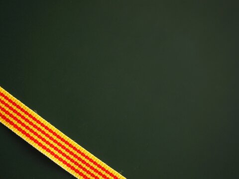 Senyera Catalan flag ribbon and copy space to add text 