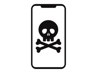 Fototapeta premium ドクロが表示されたスマホの画面