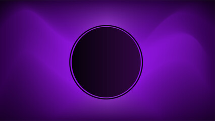 Ethereal and cyber copy space frame placeholder over glowing dark purple and blue gradient background
