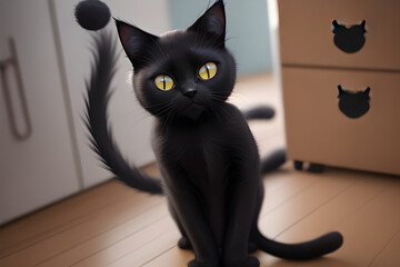 Black cat .Generative Ai