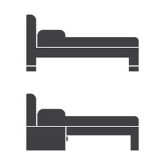 Bed furniture accommodation sign icon vector illustration isolated.