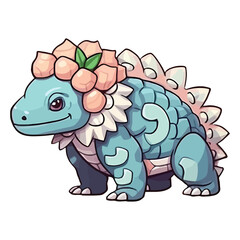 Playful Prehistoric Pal: Ankylosaurus Dinosaur Illustration