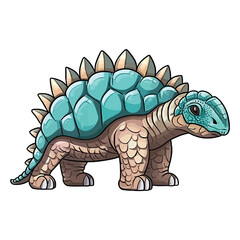 Playful Prehistoric Pal: Ankylosaurus Dinosaur Illustration