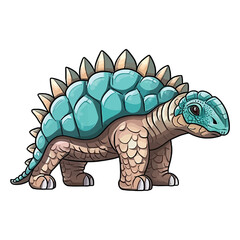 Fototapeta premium Playful Prehistoric Pal: Ankylosaurus Dinosaur Illustration
