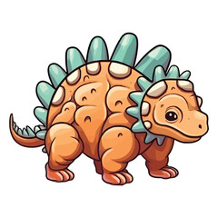 Playful Prehistoric Pal: Ankylosaurus Dinosaur Illustration