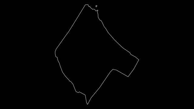 Awdal region map of Somalia outline animation