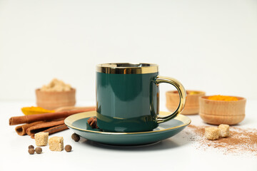 Traditional Indian hot drink with milk and spices - Masala tea