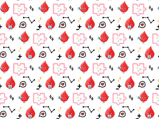 Human organ characters seamless pattern. background of human body, Cute Organs, Organs Pattern