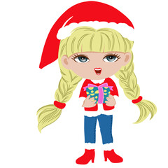 Christmass Girl Illustrator to complement your design 