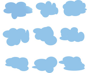 set of clouds illustration