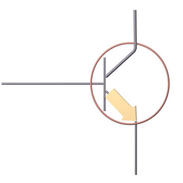 transistor symbol icon isolated on the white background