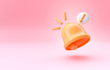 Isolated Notification Icon. 3D Illustration