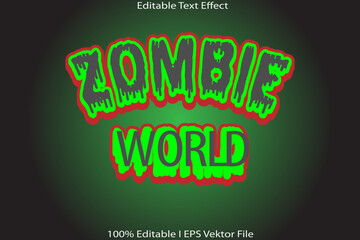 Fototapeta premium Zombie World Editable Text Effect