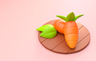 Isolated 3D Carrot. 3D Illustration