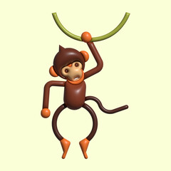 3D Cute Animal with Light Background