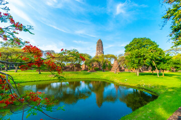 Ancient temple Wat Phra Ram,one of the most beautiful history site in Ayutthaya, Thailand....