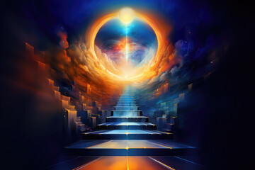 Stairway to heaven. "Jacob had a dream in which he saw a stairway resting on the earth, with its top reaching to heaven" Genesis 28