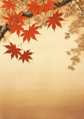 もみじの葉と和風の秋のイメージ壁紙背景