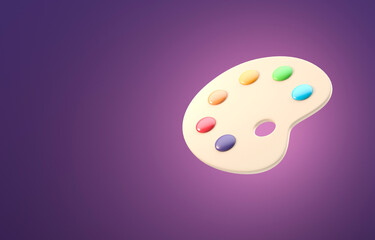 Isolated Art Palette. 3D Illustration