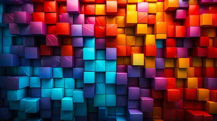 Colorful Blocks Wall Background