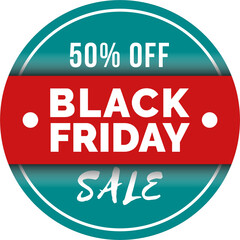 Black Friday 50% off sale, shop now offer banner design