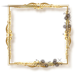 Photo or document Round circle Frame in golden design vector monogram abstract logo template