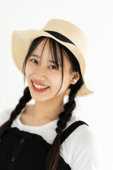 麦わら帽子の女性